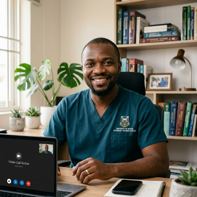 Veterinarian on Video Call